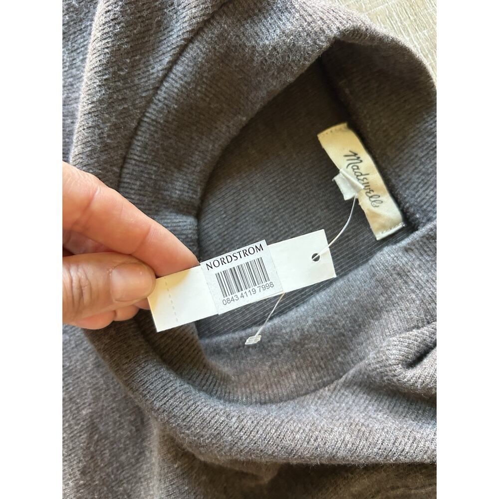 Madewell Brushed Rib Mockneck Mini Dress XXS NWT Heather Cocoa Balloon Sleeve - Picture 11 of 12